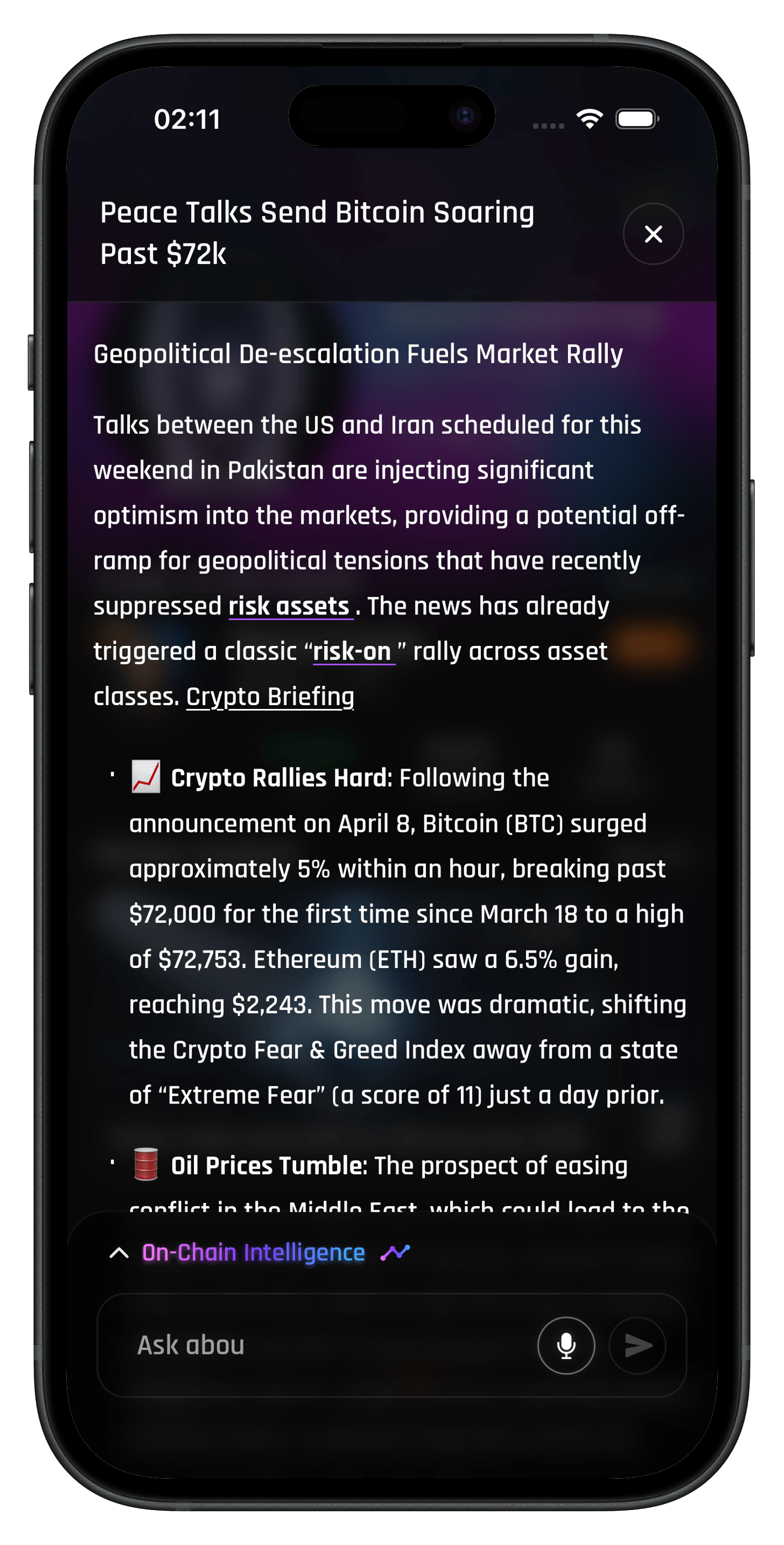 CryptoMind app screenshot